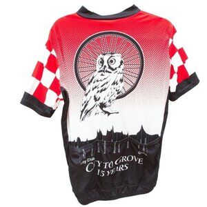 Vgt Voler XL Cycling Jersey Owl Graphic Check Print Made In USA City to Grove 97